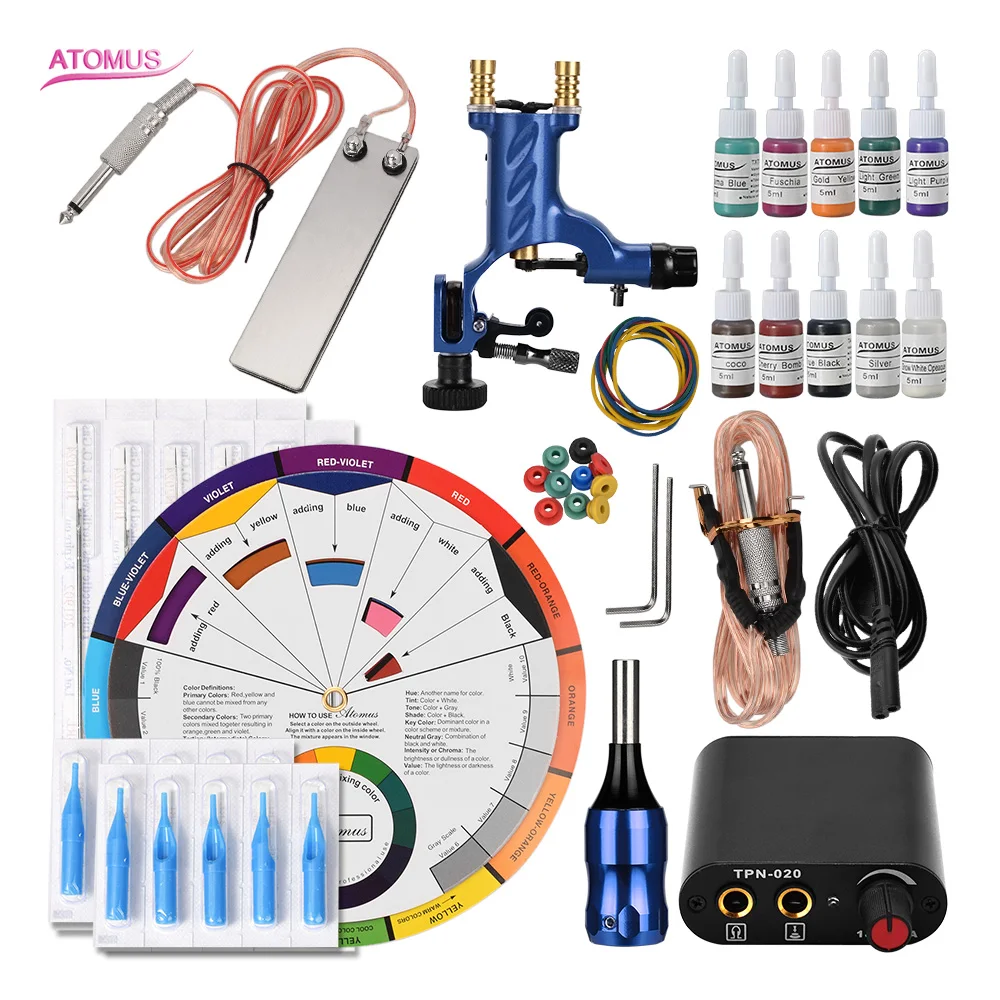 

Rotary Tattoo Machine Kit Tatuajes Set Rotatory Tatuar Permanent Makeup Maquillaje Permanente Principiante Tattoo Rotary Tatuar