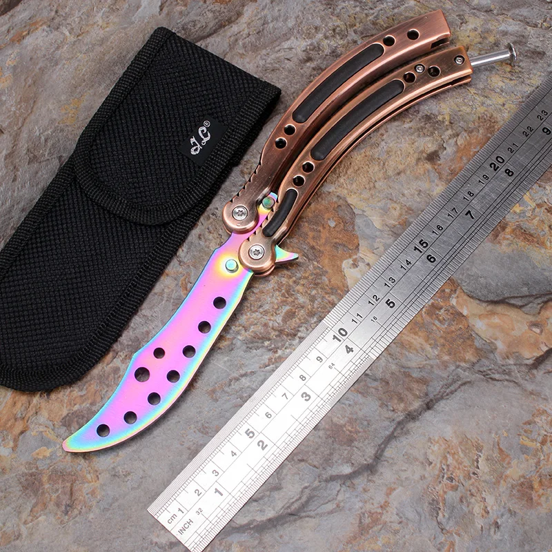Butterfly training knife fade csgo Stainless Steel knife cs go counter strike karambit Titanium