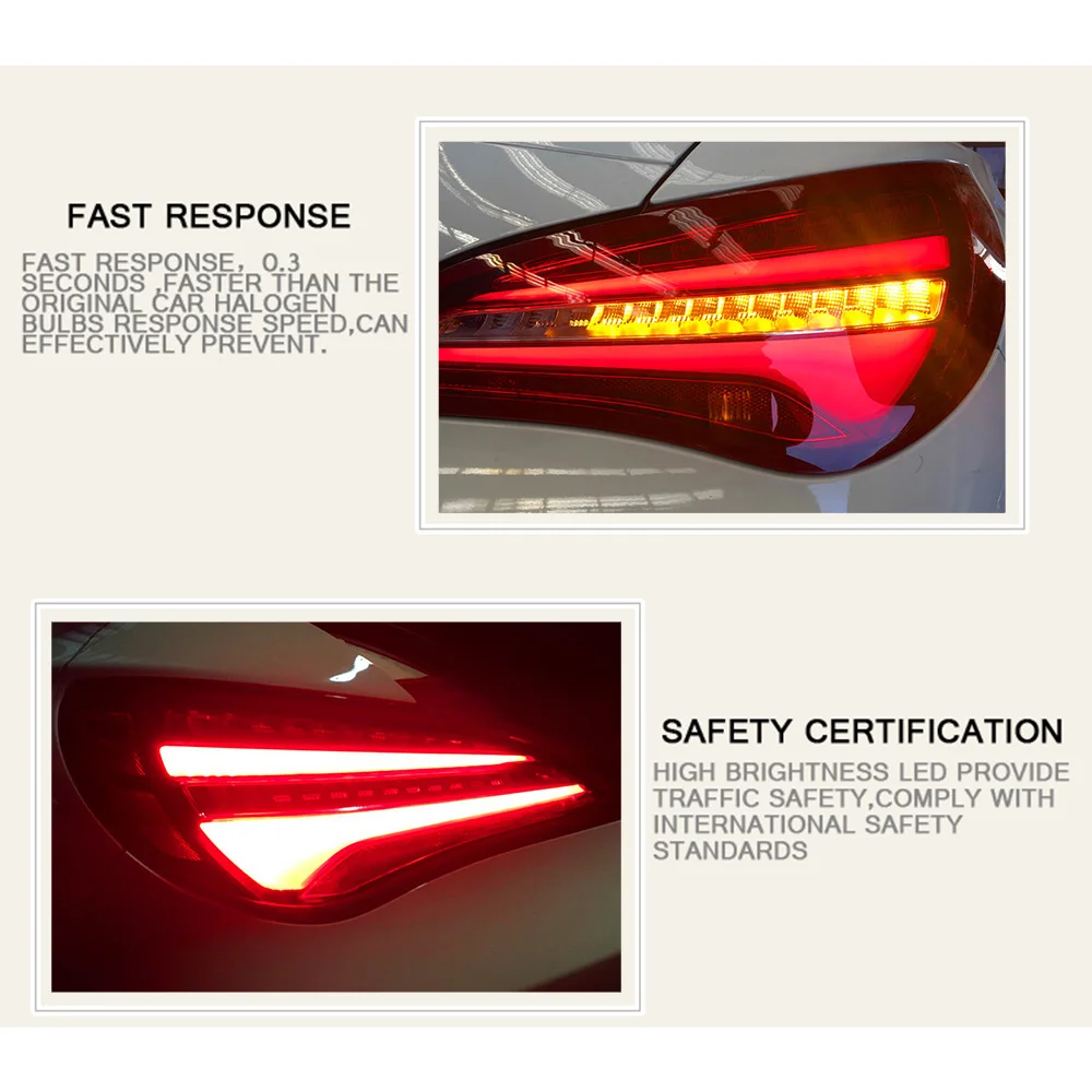 2 шт. автомобильный Стайлинг для Mercedes-Benz CLA задние фонари- для CLA светодиодный задний фонарь+ сигнал поворота+ тормоз+ обратный светодиодный свет