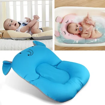 

Anti-Skid Baby Bath Mat Foldable Shower Seat Infant Bathtub Lounger Non-Slip Security Bath Pad Newborn Bed Soft Sponge Cushion
