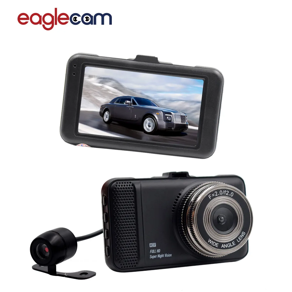 Двойной камера видеорегистратор 1080P Full HD 170 градусов угол Новый 3 0 &quotCAR T659 два