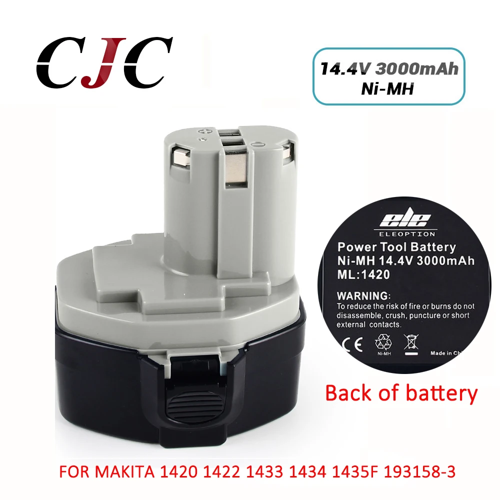 Eleoption 2x 14 4 V 3000MAH 3 0AH BATTERY FOR MAKITA 1420 1422 1433 1434 1435F