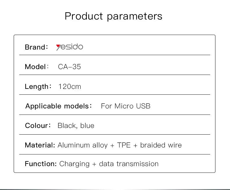 Yesido CA35 Реверсивный USB кабель Micro USB шнур быстрое зарядное устройство кабель для Xiaomi Redmi huawei зарядный провод Micro USB Кабель-адаптер