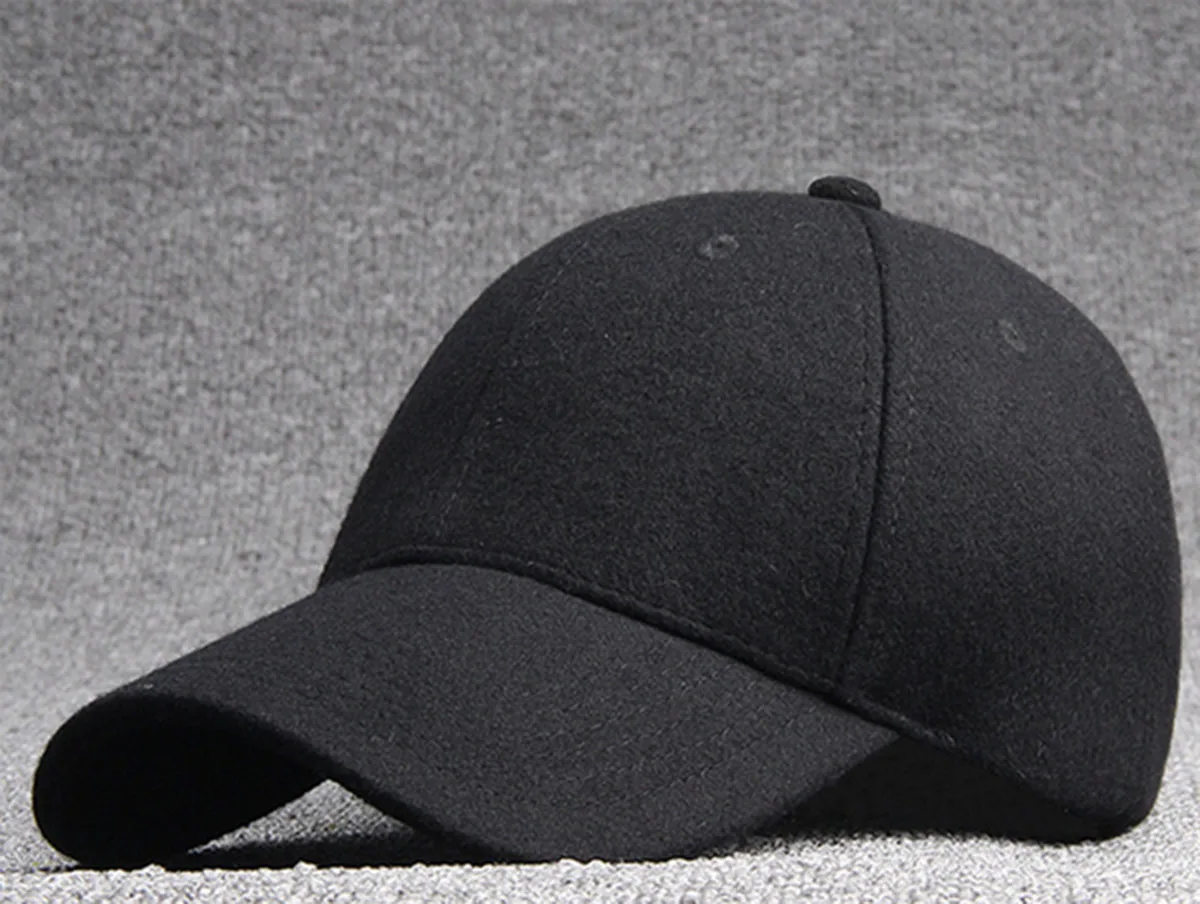 Bulk Hats 25pcs Black Wool Felt Baseball Hat for Winter 2017 NEW Womens