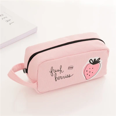 Doughnuts Fabric Stationary Addict Sweetie Lover Kawaii Style Pencil Case Handmade Cotton Purse Pink Sweets Zipper Pouch