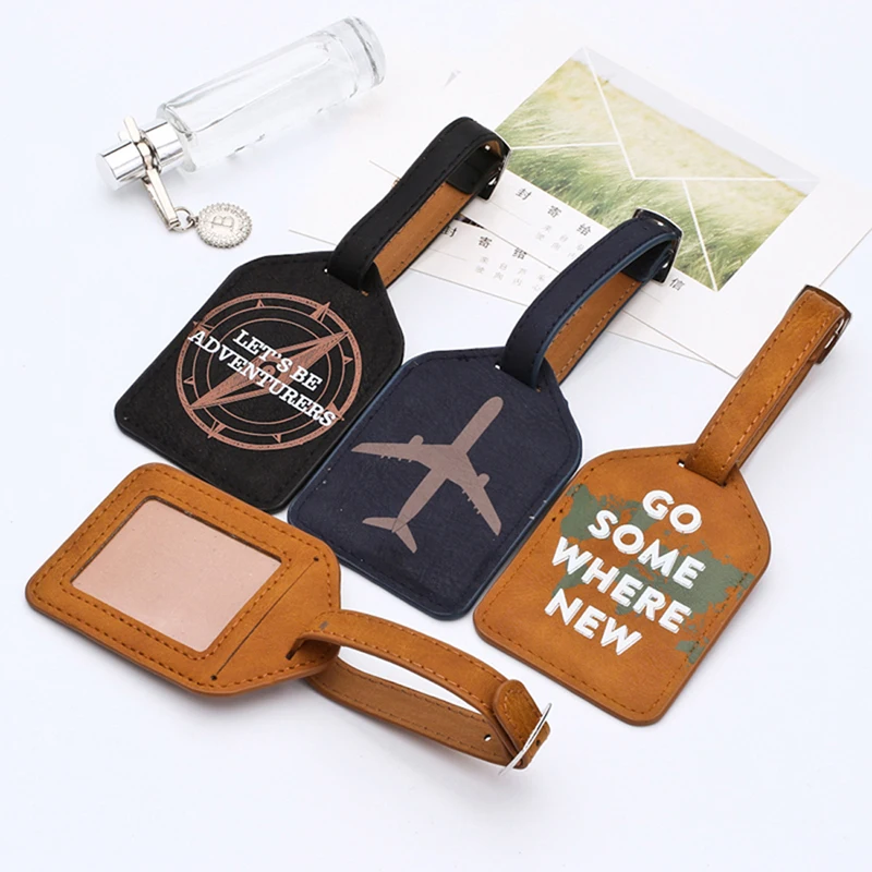 leather luggage label