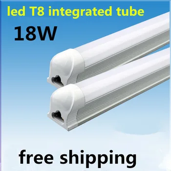 

100pcs/lot 1200mm(4ft) 18W T8 integrated LED tube Light SMD2835 pure white 1800LM AC85-265V free shipping
