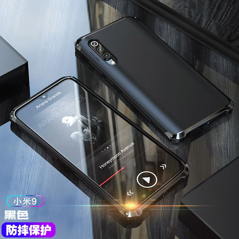 Защитный металлический чехол для Xiaomi Mi 9 9SE, алюминиевый бампер+ панель из поликарбоната, чехол на заднюю панель для Xiaomi Mi 9 SE, гибридный Чехол - Цвет: Full Black