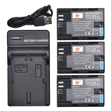 DSTE 3PCS 2600 mAh LP E6 LP E6N lp e6n Camera Battery with USB Charger for