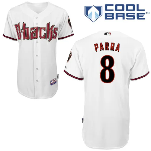 Arizona Diamondbacks #8 Gerardo Parra White Cool Base Baseball Jerseys Personalized/Customized Jersey Free Shipping | Спорт и