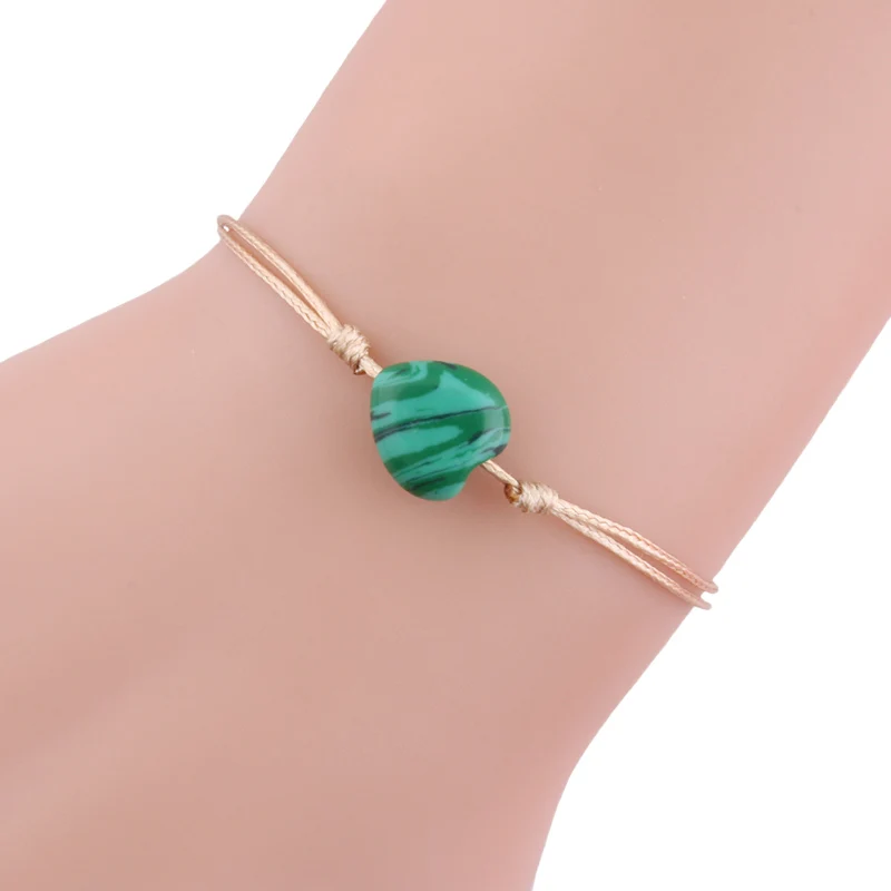 

NeeFuWoFu Natural stone hart Bracelets Rope de Madera Pulseira Estrela de Cinco Pontas adjustable Fashion jewelry wholesael