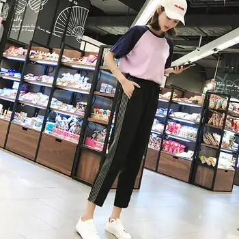 

Fashion Streetwear Pants Casual Cargo Pants Strip Women 2019 Elastic High Waist Joggers Fashion Hip Hop Long Trousers Females