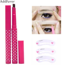 AddFavor стойкий Водостойкий карандаш для бровей+ многоразовые для бровей направляющая карта для рисования бровей Трафарет для рисования шаблон набор для макияжа