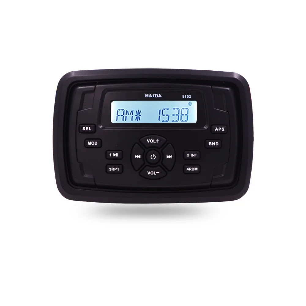 

HASDA Waterproof Marine audio Boat Audio Motorcycle Radio receiver RV Car Bluetooth Sound System AM FM USB Square MP3 Player
