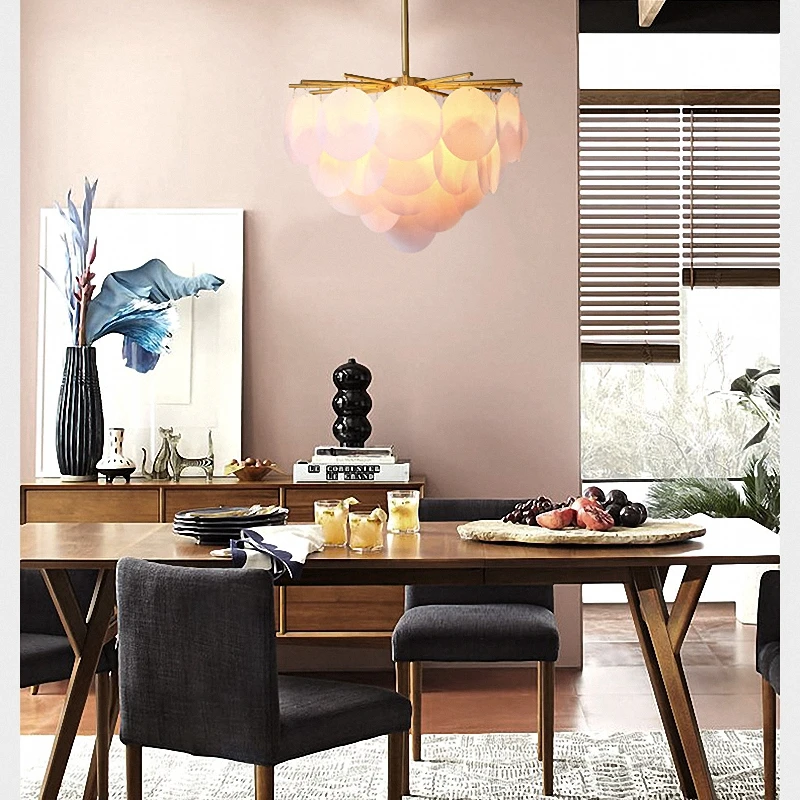 

American Copper Restaurant LED Lighting Nordic Modern Creative Acrylic Bedroom Hanging Lamp Study Decoration LED Light Fixtures