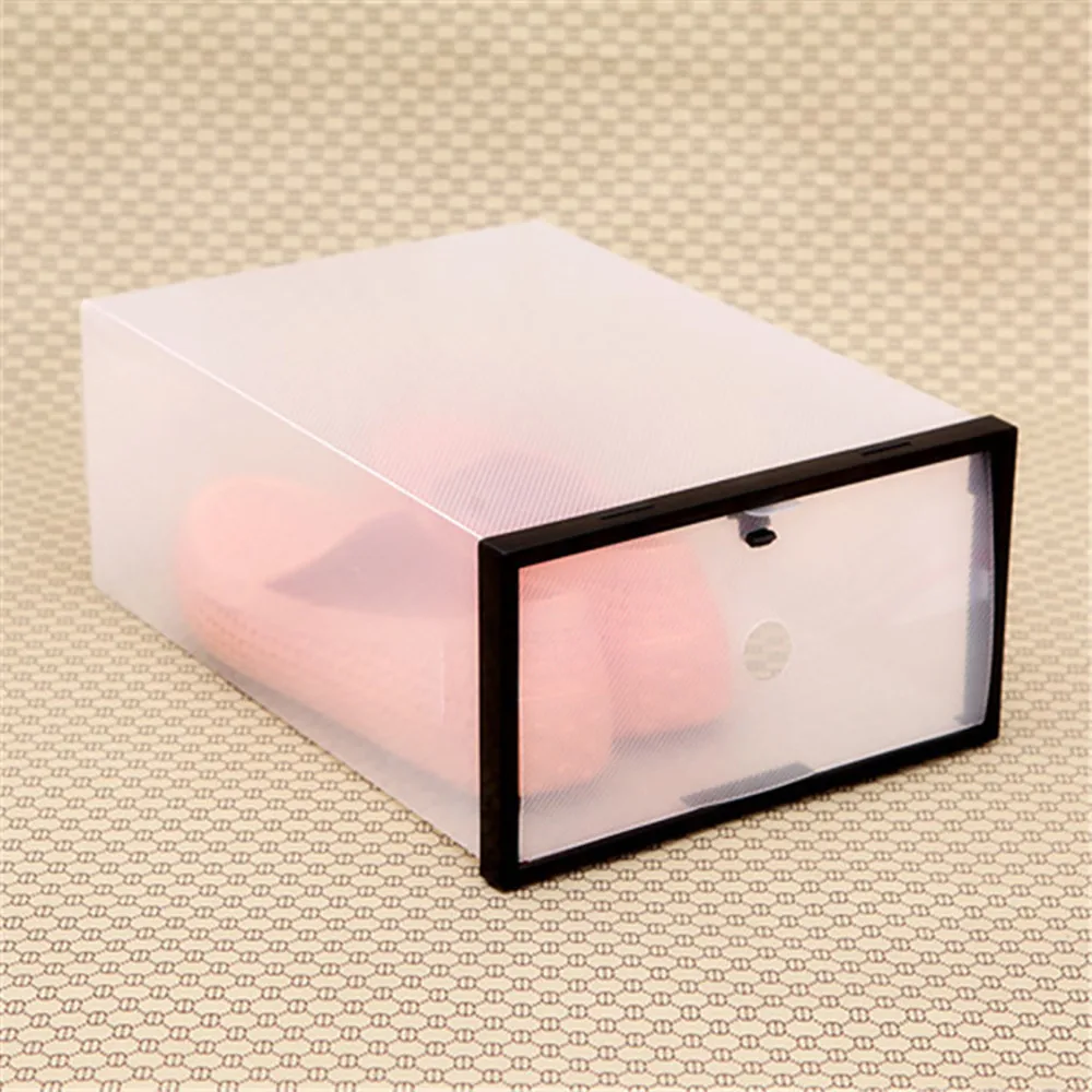 

Storage Bottles Transparent Shoe Box Foldable Stackable Clear Plastic Drawer Case Organizer Box Holder Shoe Storage Box #32