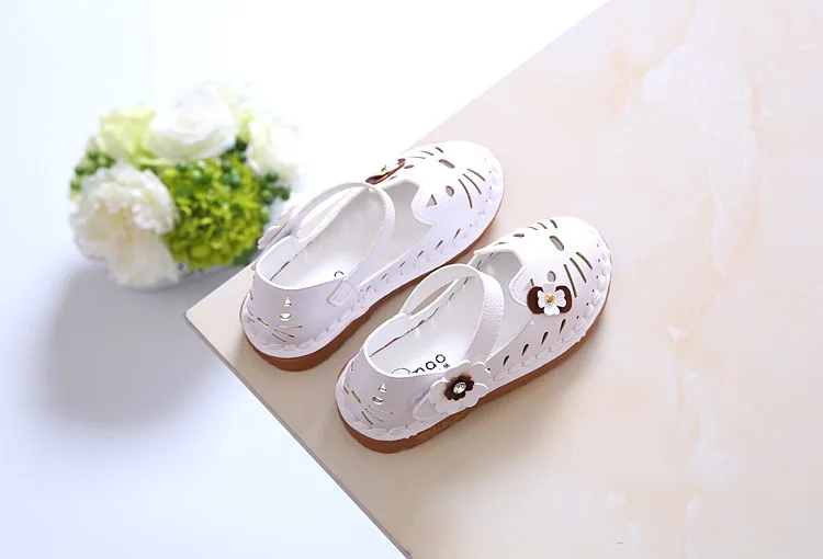 Kalupao 2018 Spring Summer Fashion Hollow Kids Girls Princess Shoes Children'S Single Shoes Cute Cat Cow Muscle Flat Sandals (15)