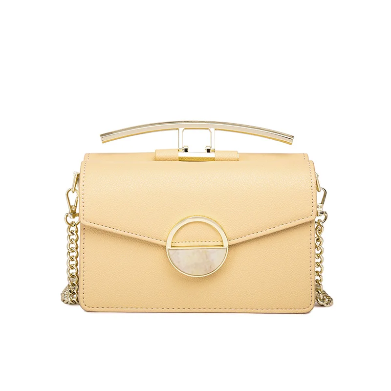 

2019 New Fashion Chain Strap Square Bag Women Leather Bag Satchel Slanting Small Square Bag High Quality Leather Bag