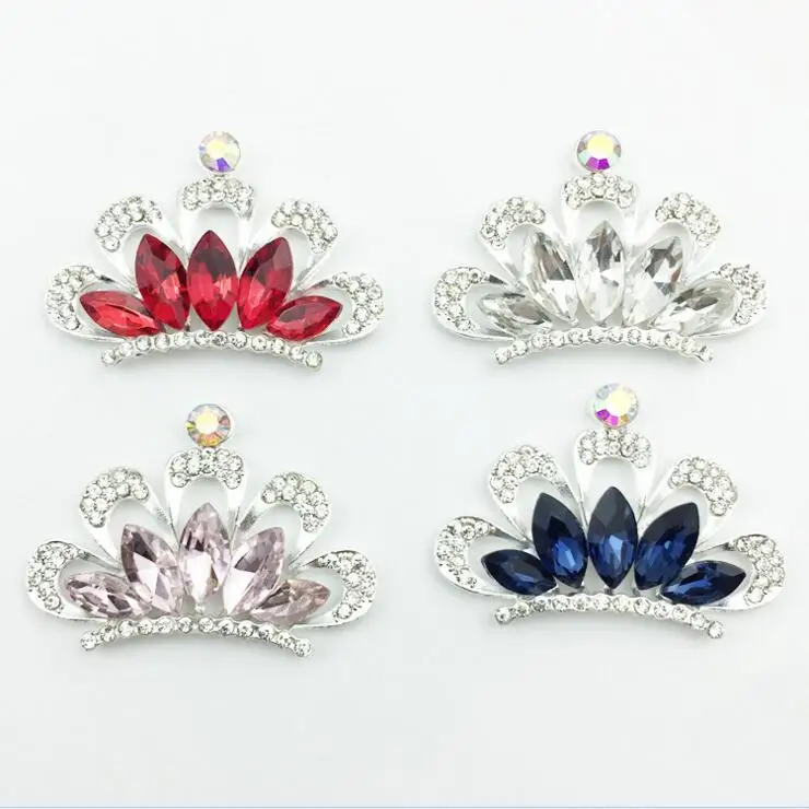 4Pcs Flower Crystal Rhinestone Buttons Wedding Supply Gift Wrapping Hairbow Clothes Decoration