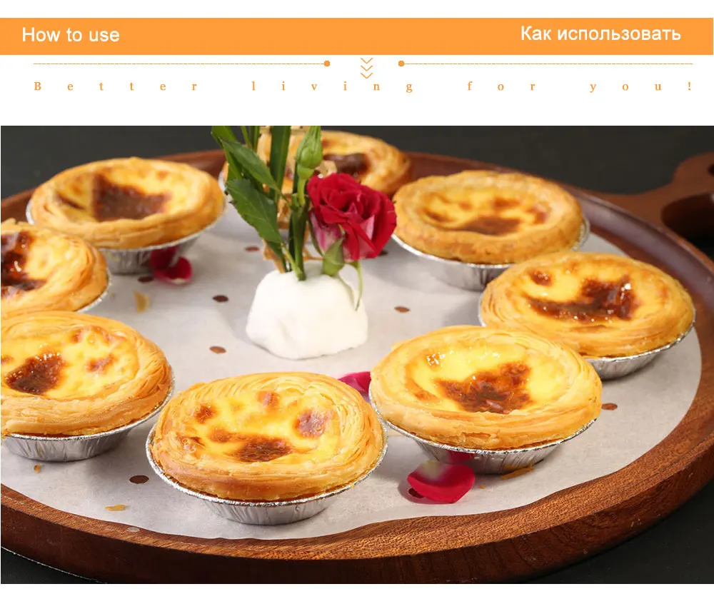 Aluminum Alloy Disposable Egg Tart Mold for Baking Round Cake Mold for Cupcake 100PCSLot Dropshipping (7)