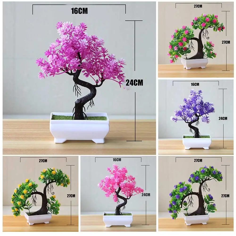 

Artificial Pine Flowers Bonsai Simulation Green Pot Plant Ornament for Home Decor FP8
