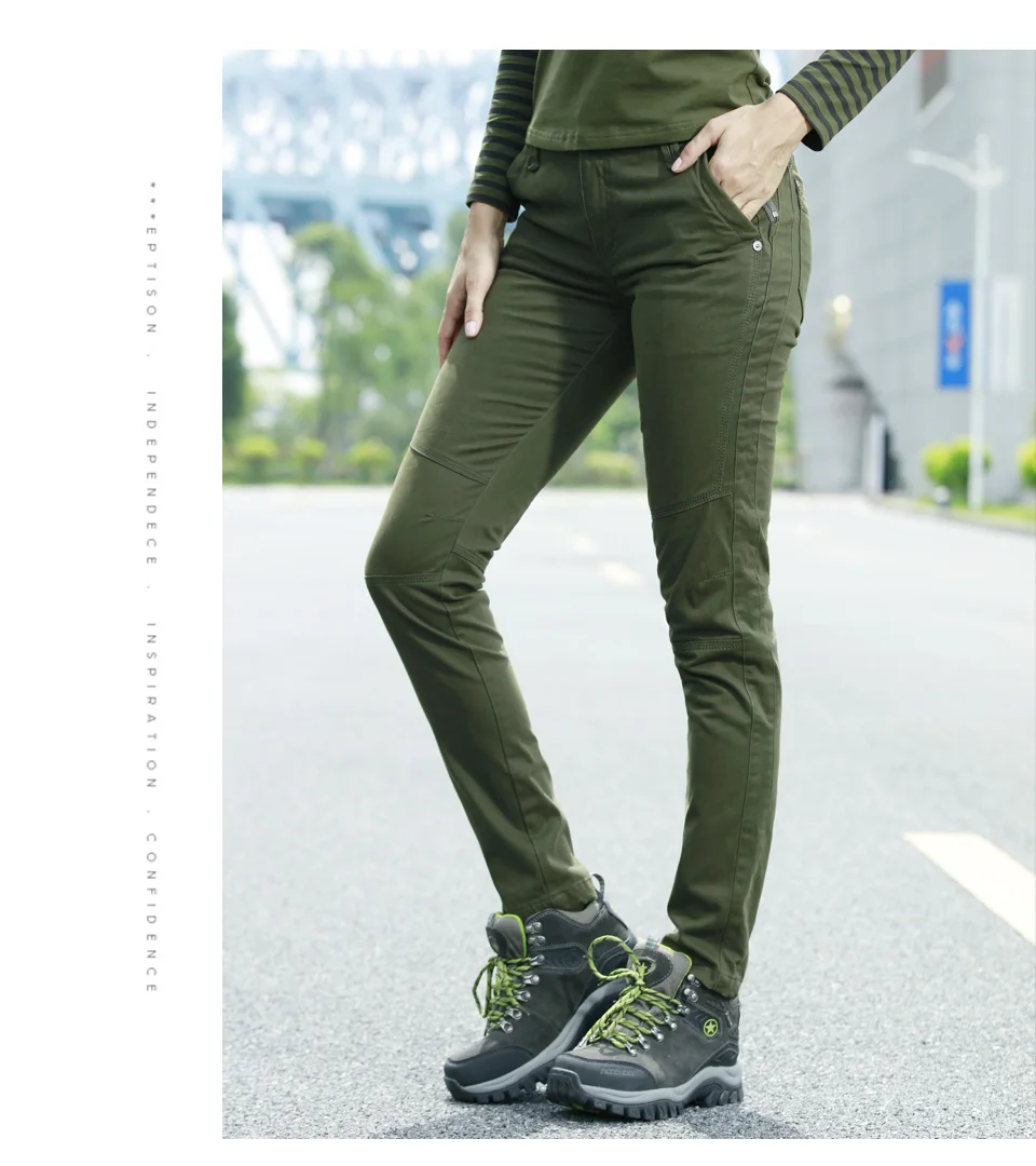 Брюки полной длины с хорошей фигурой, женские осенние зеленые джинсовые штаны в стиле милитари, женские повседневные штаны для бега, женские зимние брюки