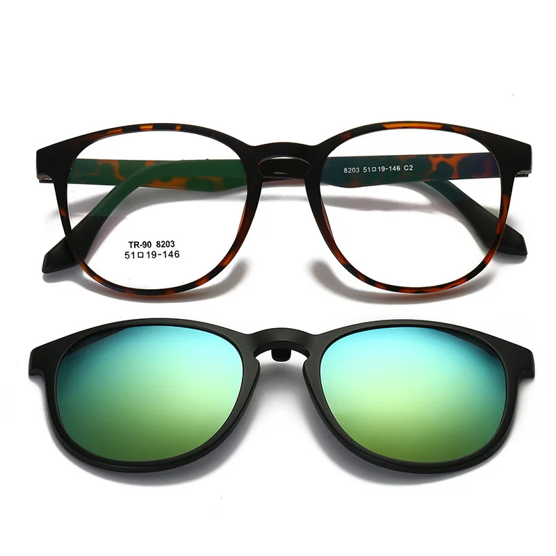 

Vazrobe Unisex Clip on Polarized Lens Sunglasses for Men Women Driving Myopia Glasses TR90 Frame with Anti Glare UV400 Magnetic
