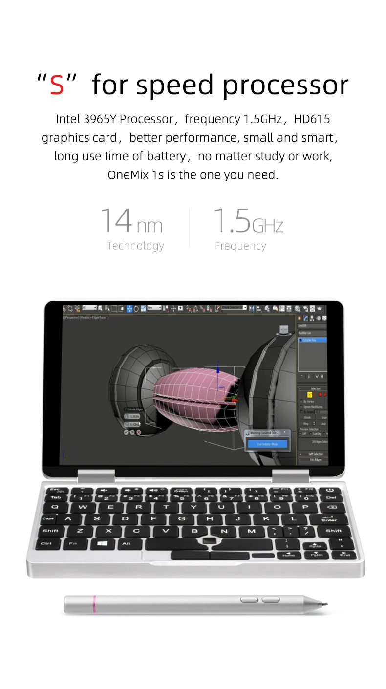 Один нетбук OneMix 1S Карманный ПК intel 3965Y двухъядерный 8 ГБ ОЗУ 128 Гб SSD 7,0 дюймов 1920*1200 ips Windows 10 wifi HDMI