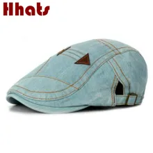 Который в душе Мужской Женский Регулируемый джинсовый берет Зима Весна плоская кепка унисекс джинсовая кепка газетчика винтажная британская Солнцезащитная кость