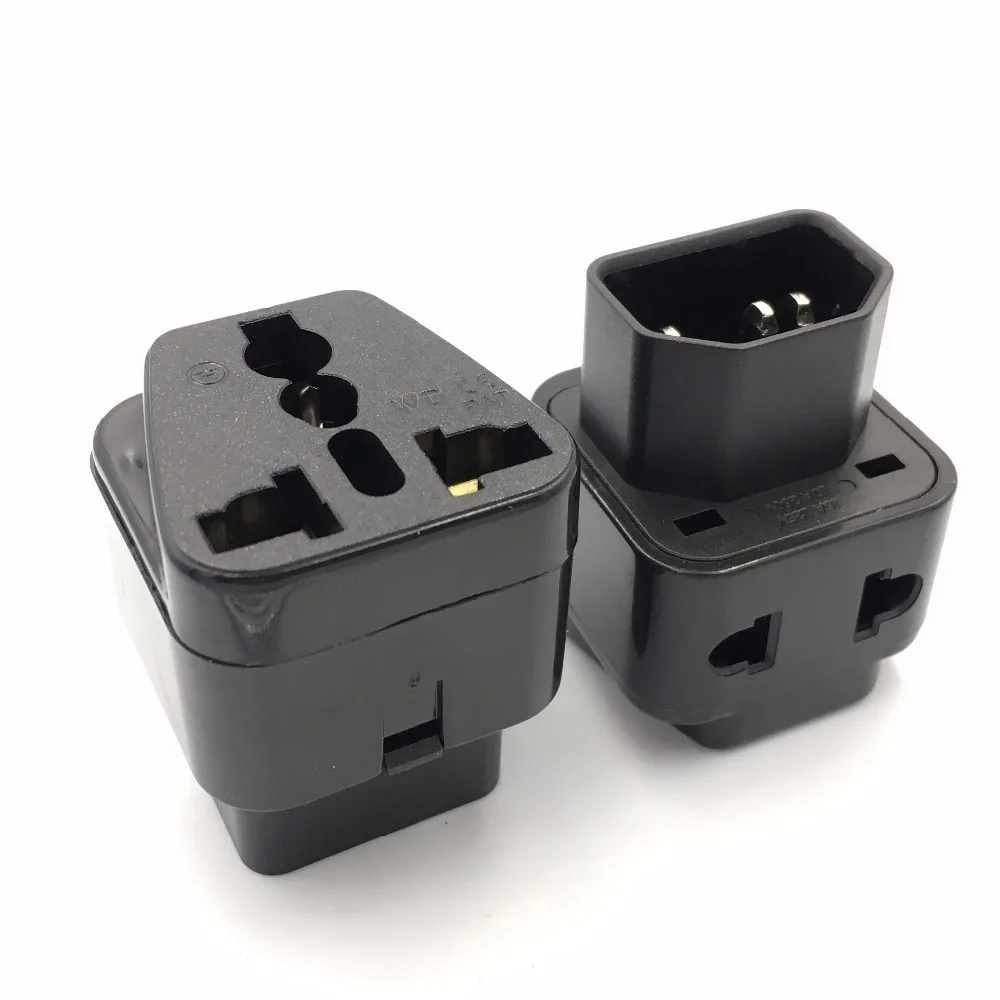 

2 in 1 IEC 320 C14 Male to C13 Female Power Adapter PDU/UPS C13 Universal Female AU/US/UK/EU special conversion plug