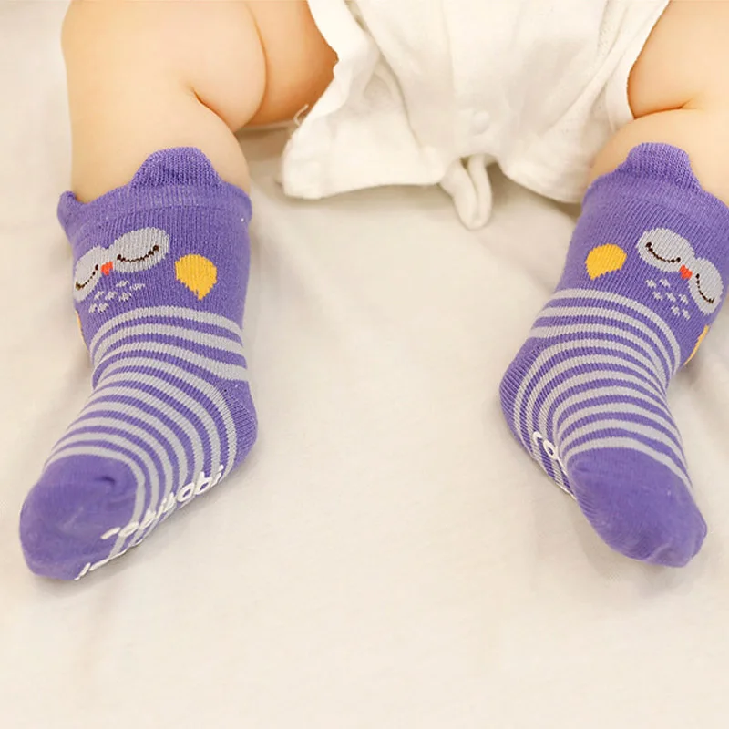 Мультфильм Мягкий хлопок детские Для мальчиков и девочек носки для новорожденных зимние теплые носки до лодыжки Резиновая подошва детские носки Meias детские рождественские подарки