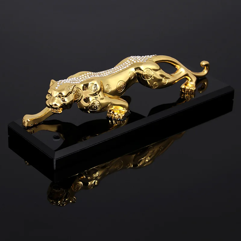 Nieuwe Gouden Luipaard Sculptuur ornamenten Dier Art Lichtmetalen woondecoratie accessoires Relatiegeschenk Standbeeld|statue art|statue sculpturestatue home decor - AliExpress