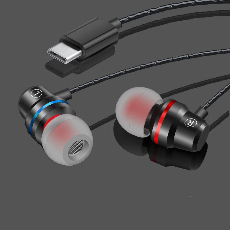 

Portable Mini USB Type-C Earphones Type C Earbuds Wired Control With Microphone Stereo Headset For Le2 For Xiaomi