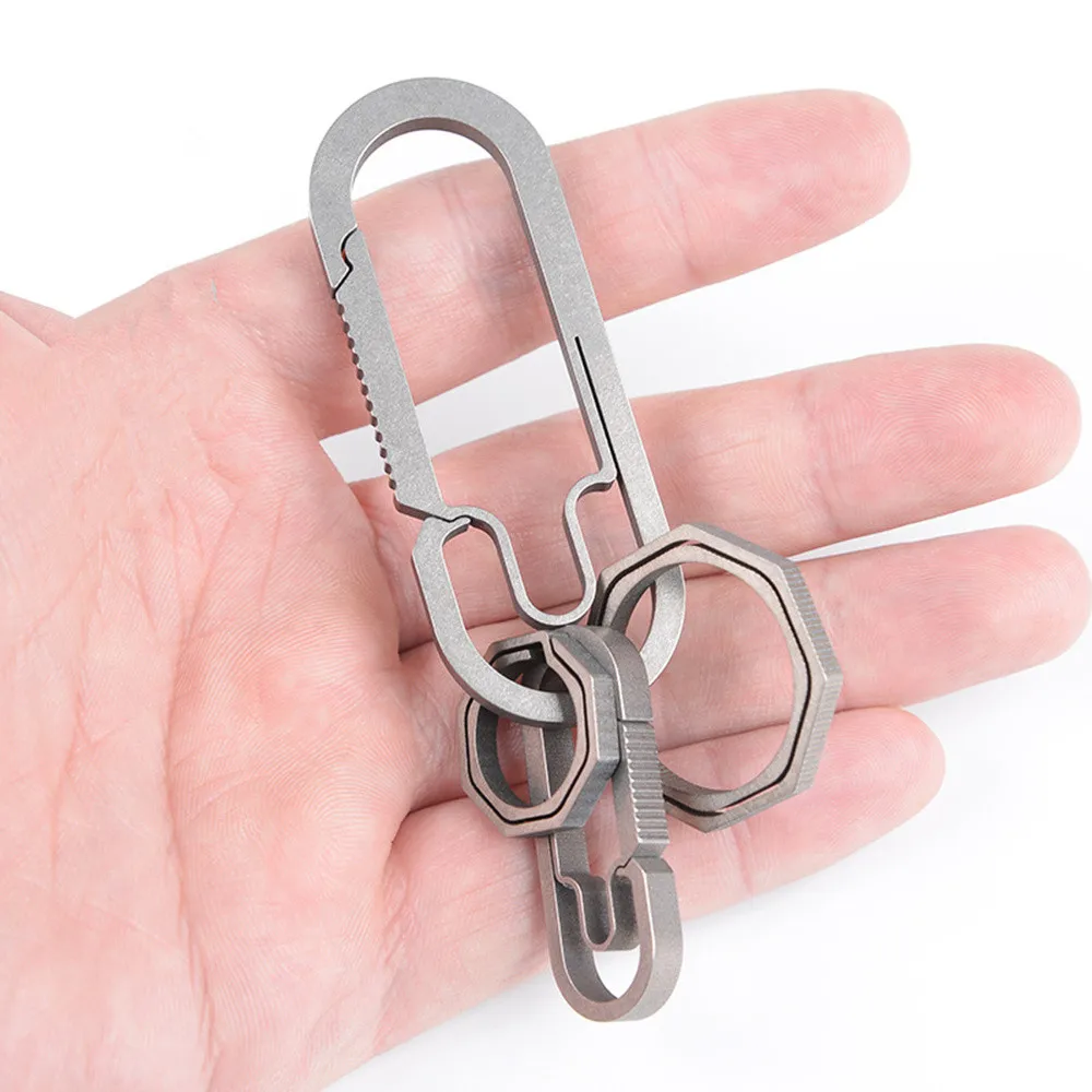 

Carabiner for keys Titanium Anti-lost Quick Release Keychain Hook Outdoor Fast Hanging Carabiner Kamp malzemeleri c614