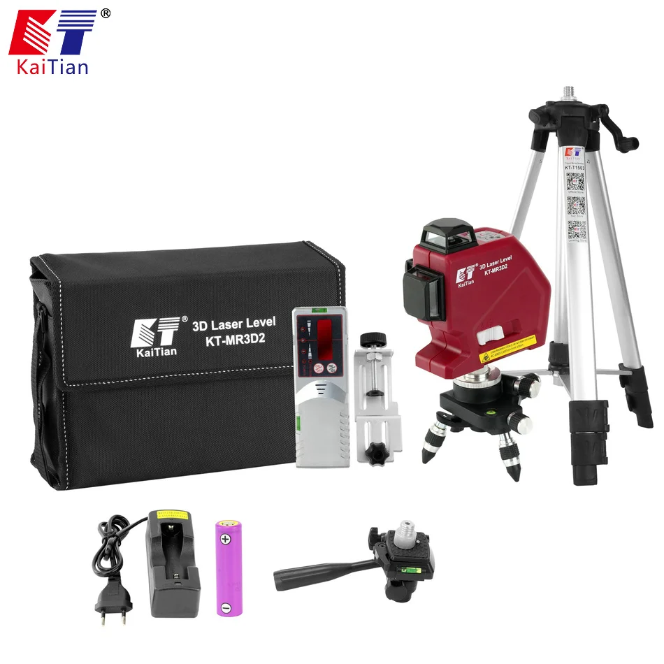 

Kaitian 3D Laser Level 12 Lines Outdoor Construction Tools Receiver Bracket Level 360 Degree Horizontal Vertical Leveling Laser