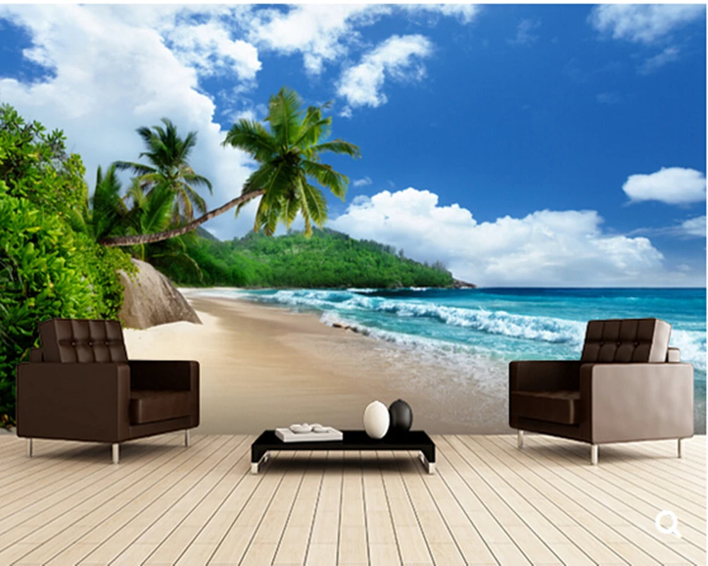 Пользовательские пляж природа текстильные обои, Mahe остров пляж, Сейшелы, 3D фото для гостиной спальни кухня обои