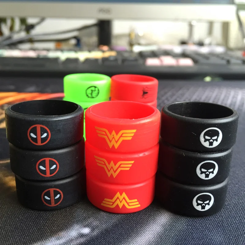 

Electronic Cigarette Accessories Silicon Vape Band Rings e cig rubber ring decorative Spiderman Hulk Silicone for mechanical mod