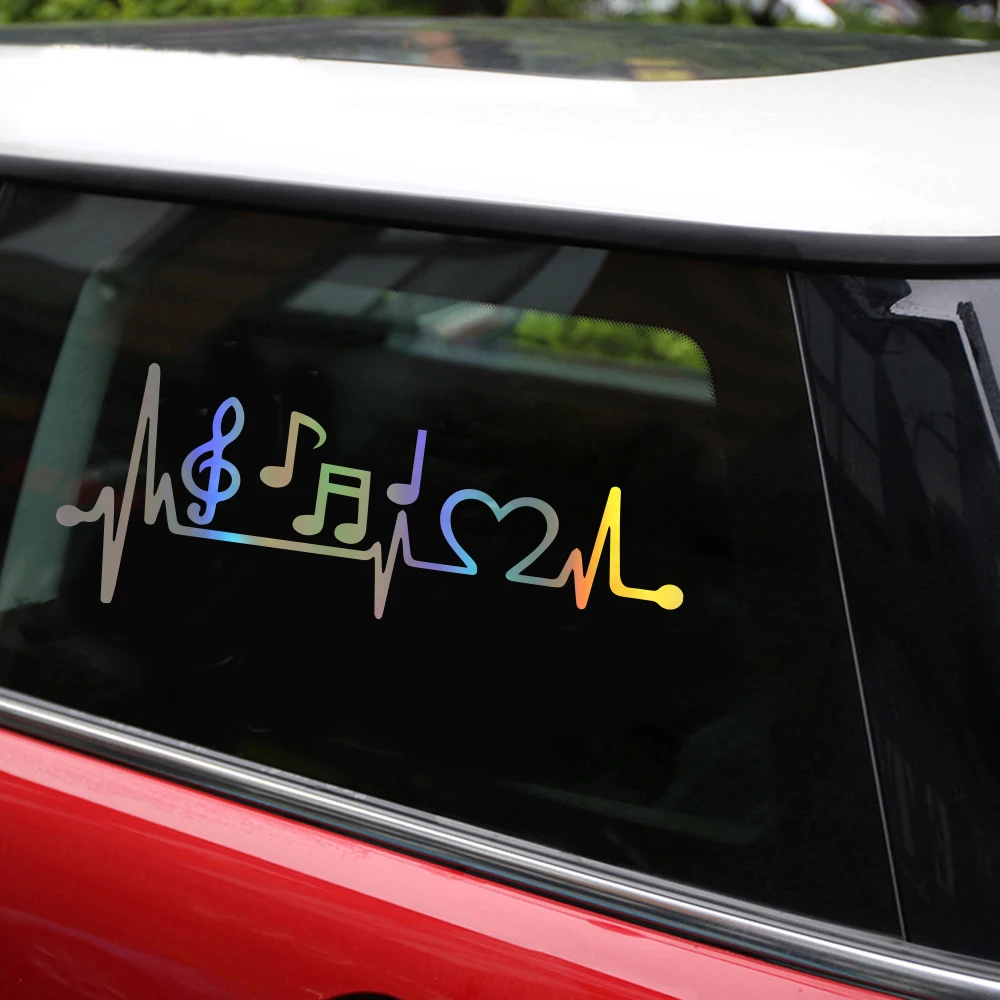 Автомобильный Стайлинг, забавная наклейка, музыкальные ноты, сердце, автомобильный бампер, наклейка s, автомобильный стиль, украшение, дверь, тело, окно, винил, авто стикер
