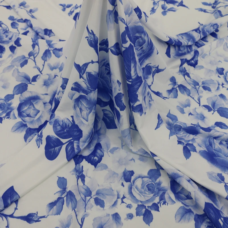 

50cm*155cm china flower design soft milk fiber knit material dress swimsuit leggings 4 way stretch fabric