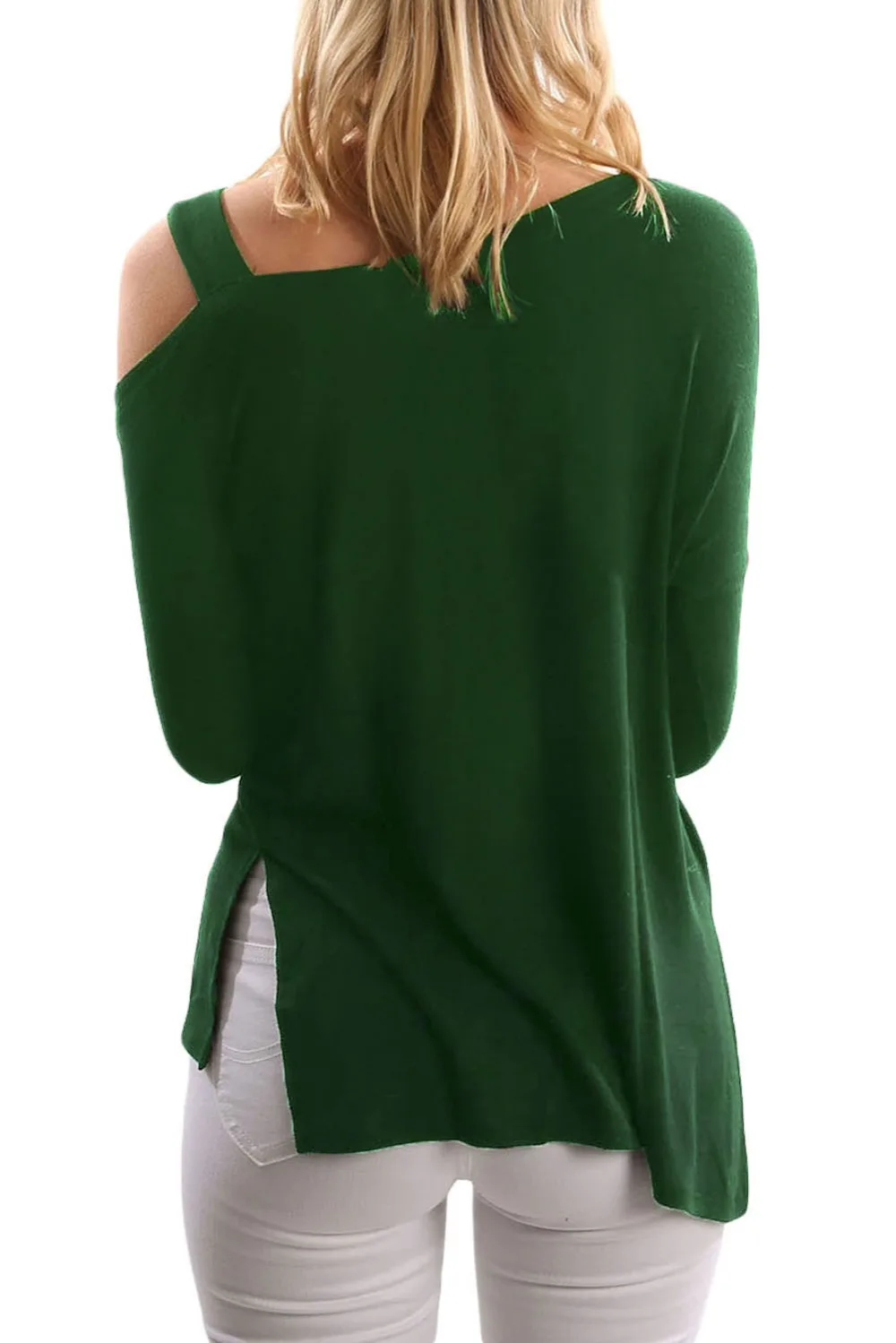 Green-One-Shoulder-Long-Sleeve-Top-with-Slit-LC250286-9-2