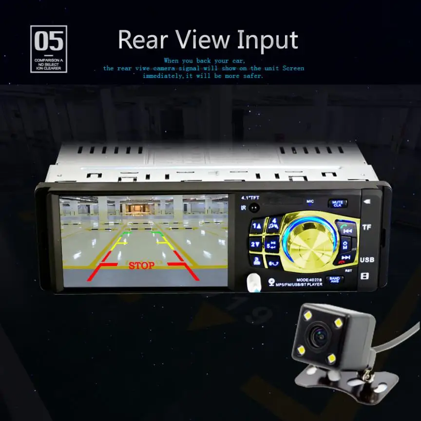 

Car Electric Accessories Car-styling Audio 4"Bluetooth Rear View Camera Stereo Auto Video Radio MP5 Player FM J25