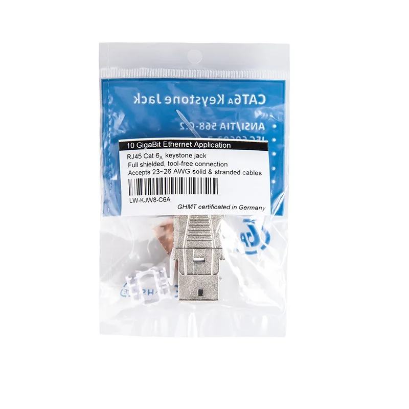 네트워크 RJ45 CAT8 키스톤 잭 모듈 소켓, 완전 차폐 툴리스 타입 지지대, 40G, 2000MHz, PoE ++ 100W 지원