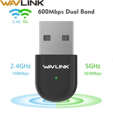 Wavlink USB2.0 AC600 USB wifi адаптер Wi-Fi адаптер Dual Band 2,4G/5G USB Беспроводной локальной сети картоприемник для ноутбук ПК настольный компьютер