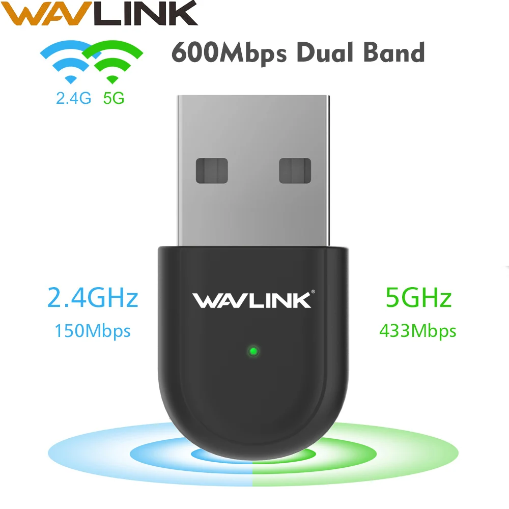 Wavlink USB2.0 AC600 USB wifi адаптер Wi Fi Dual Band 2 4G/5G Беспроводной локальной сети картоприемник