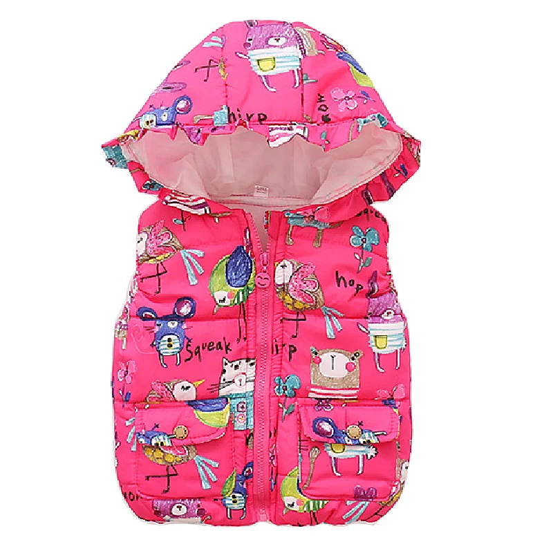 Girls Hooded Vest Winter Autumn Baby Children Outerwear Baby Girl Down Vest kids vests Girls Clothes Children Clothes 0-6Y