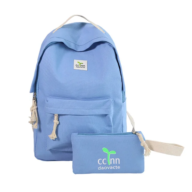 Canvas 5 Solid Color Backpack Women Por Simple Laptop Bags Pencil Bag School For Age S 30 Off T347 In Backpacks From Luggage