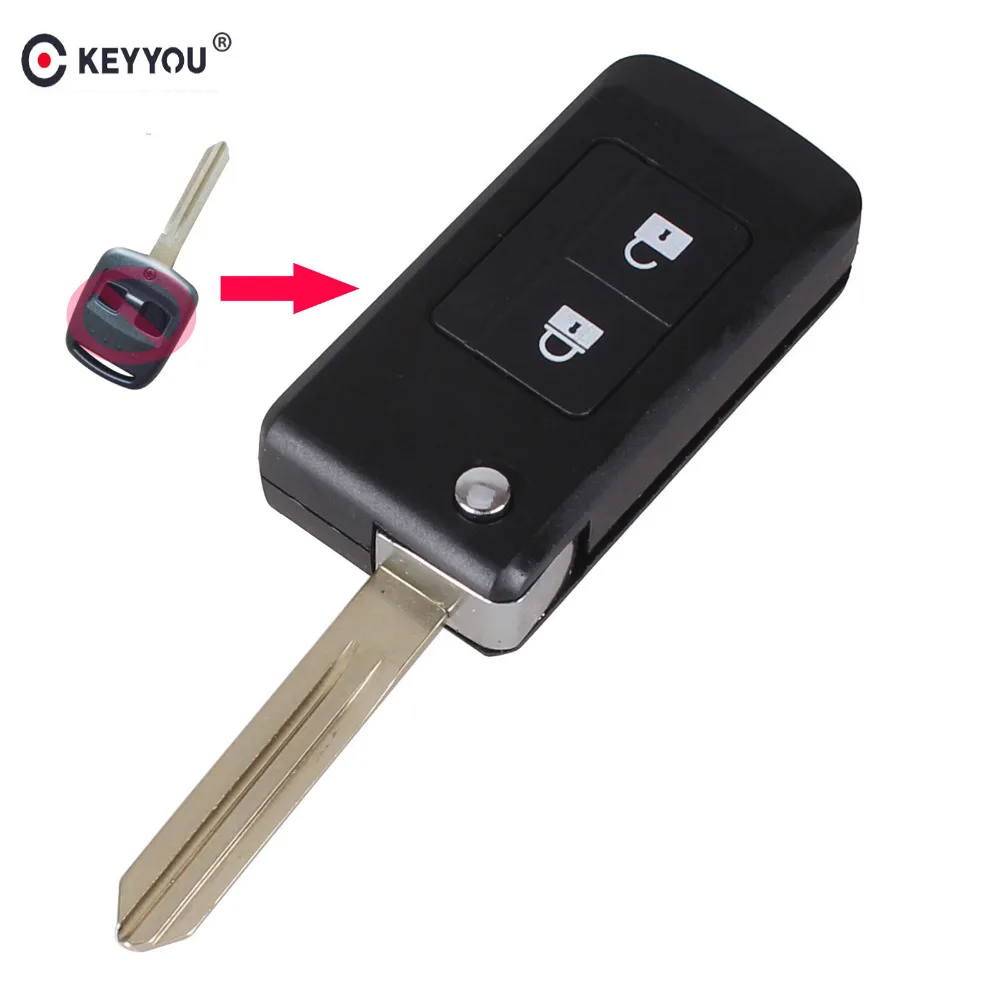 

KEYYOU Modified Folding Flip Remote car Key Shell 2 Buttons Keyless Entry Case For Subaru Outback Legacy