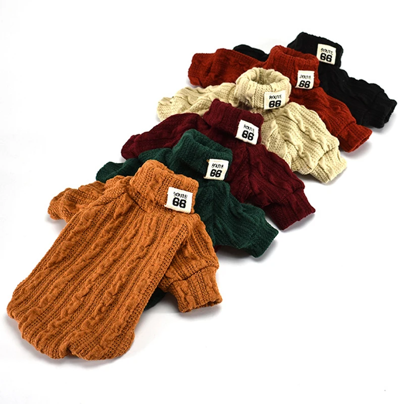 Woolen Dog Jacket in Turtleneck Design for Small Dogs as Winter Clothing