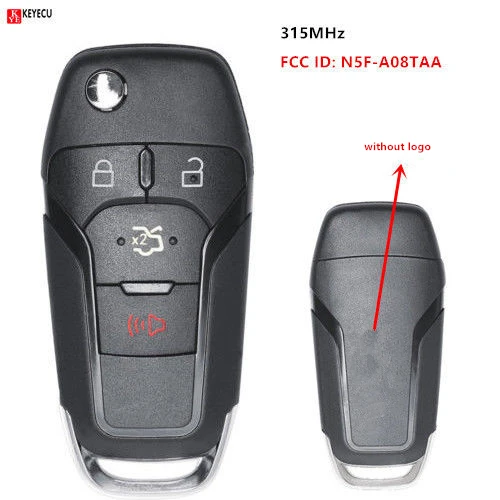 

Keyecu New Replacement Flip Remote Key Fob 315MHz for Ford Fusion 2013 2014 2015 2016 FCC ID: N5F-A08TAA / 164-R7986