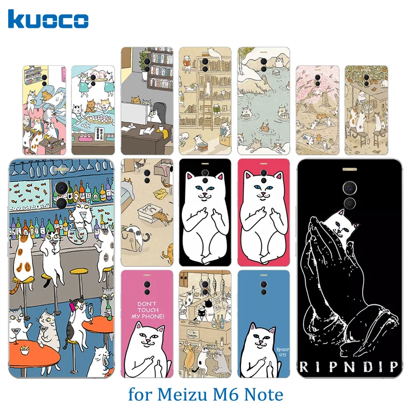 

For Meizu M6 Note Case Cats Family Pattern Silicone Cases For Meilan M6 Note Cover fundas for Meizu M6 Note/Blue Charm Note 6